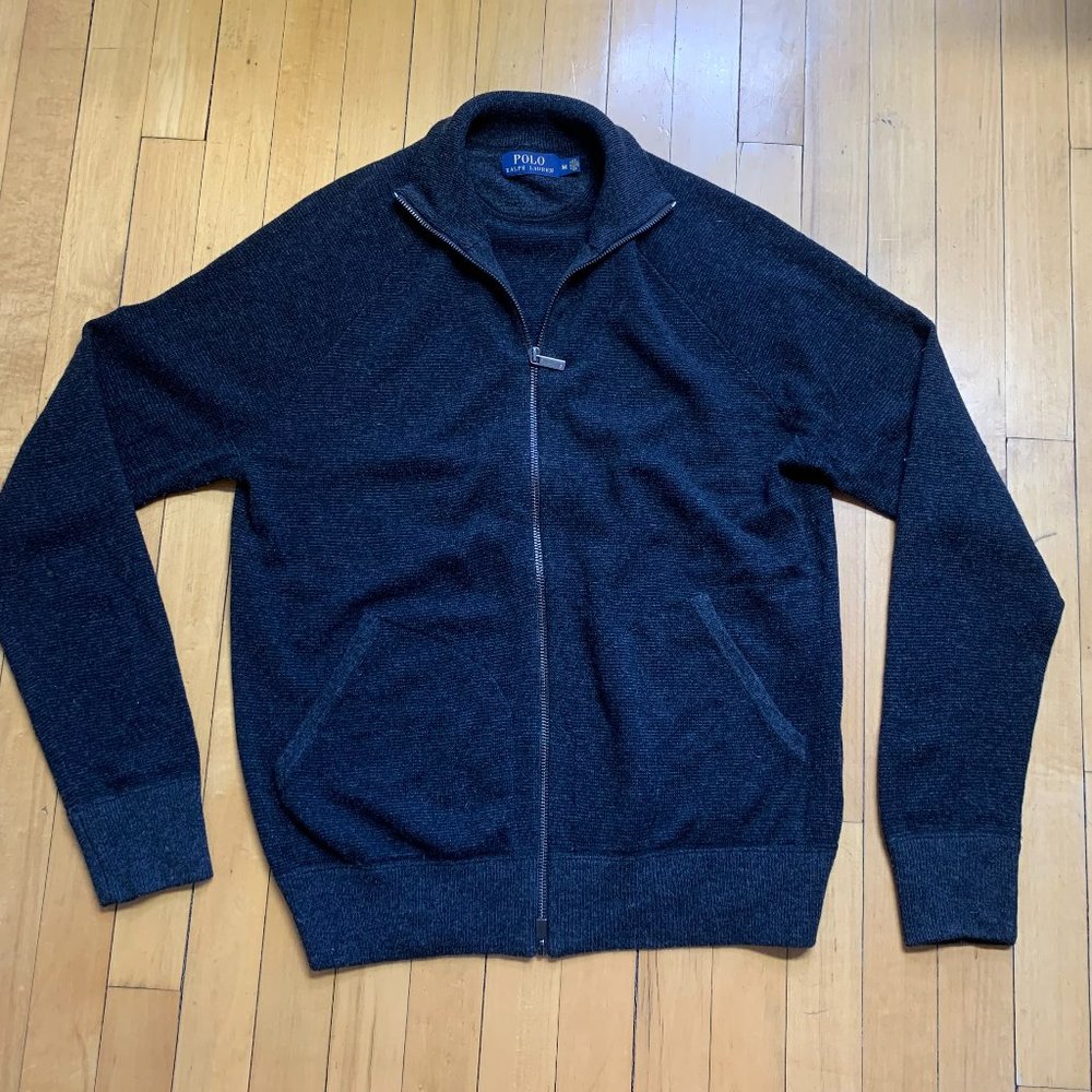 Mens Polo Ralph Lauren Merino Wool Long Sleeve Sweater Black Size M